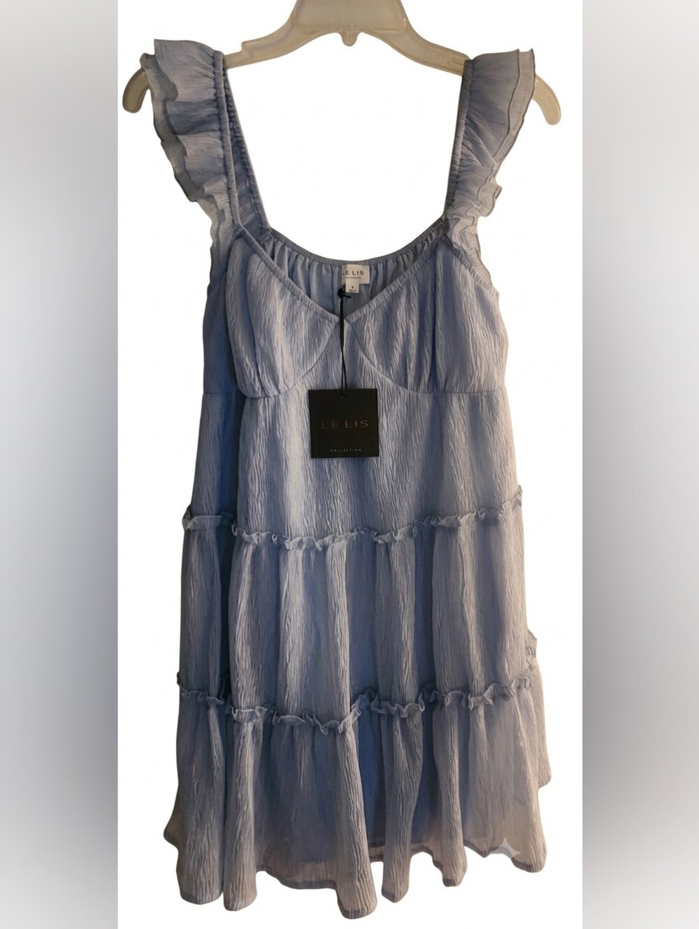 Le Lis Light Blue Ruffle Tiered Mini Dress